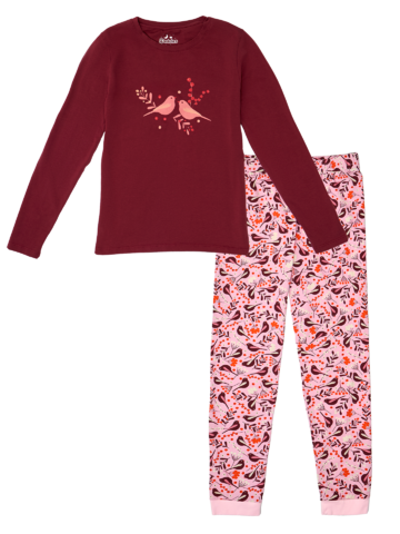 Geschenk von Dedoles Lustiger Pyjama für Frauen Vögel und Beeren