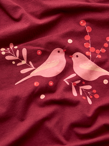 Foto Lustiger Pyjama für Frauen Vögel und Beeren 