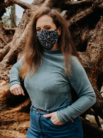 Výpredaj Vrolijk antibacterieel mondkapje Doodles – medium