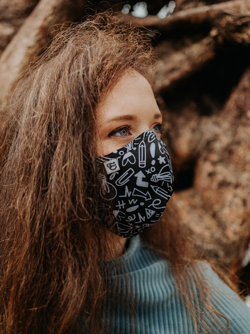 Zľava Vrolijk antibacterieel mondkapje Doodles – medium