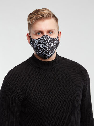 Potešte sa týmto kúskom Dedoles Vrolijk antibacterieel mondkapje Doodles – medium