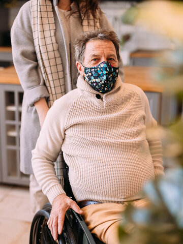 Výpredaj Vrolijk antibacterieel mondkapje Regenlichtjes – grote maat