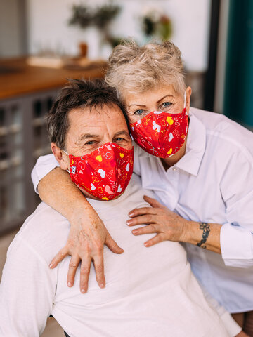 Zľava Vrolijk antibacterieel mondkapje Hartjes – grote maat