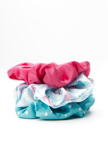 Pre dokonalý a originálny outfit Весели ластици за коса (комплект от 3 броя) Влюбени фламинги