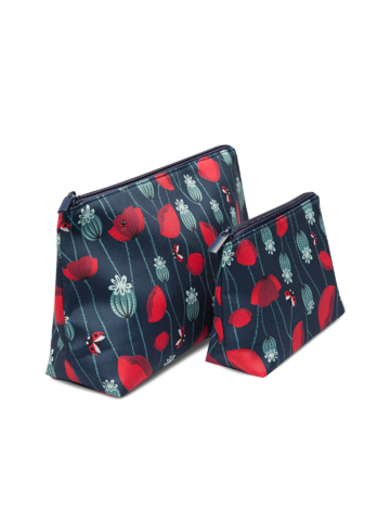 Szerezzen magának örömet ezzel a Dedoles darabbal Vidám kozmetikai táska két darabos csomagban Katica és piros pipacsok