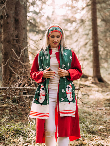 Výpredaj Veselá dámska pletená čelenka Ahoj, tučniak