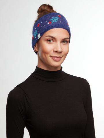 Tip na darček Veselá dámska pletená čelenka Zimná nálada