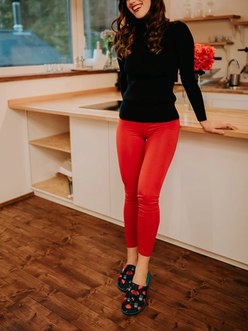Zľava Legging en coton rouge