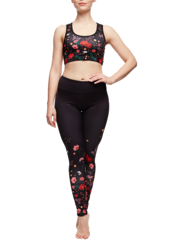 Kiárusítás Vidám fitnesz leggings Pillangók és virágok