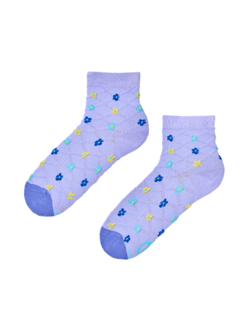 Foto Cutecore zokni Lila és kék virágok