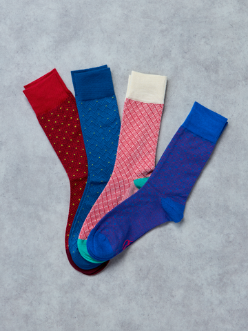 Foto Kék-magenta mintás zokni