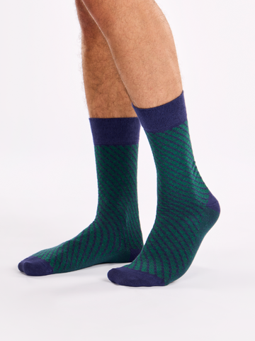Ausverkauf Blaue und grüne gemusterte Socken