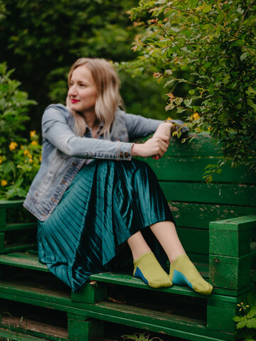 Výnimočný darček od Dedoles Limetkové ponožky do tenisiek Cukrík