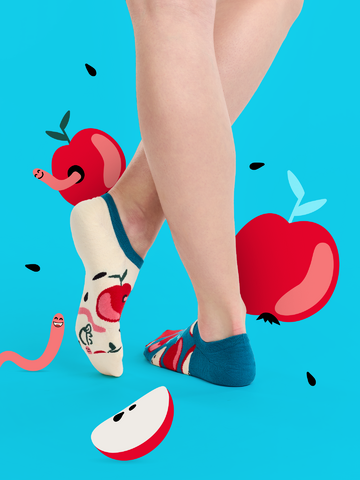 Obrázok produktu Socquettes rigolotes pour baskets Pomme rouge