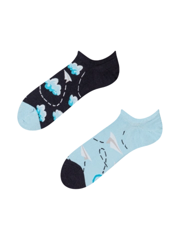 Výpredaj Vrolijke sneakersokken Papieren vliegtuigjes &  wolken