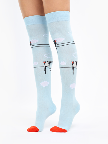 Lifestyle photo Over the Knee Socks Swallow Birds