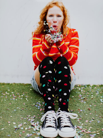 Pre dokonalý a originálny outfit Over the Knee Socks Dots All Over