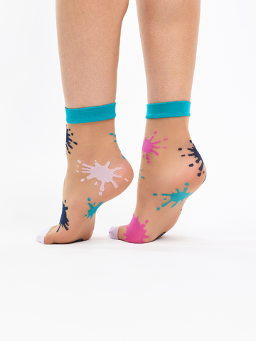 Kiárusítás Vidám nylon zokni Színes foltok