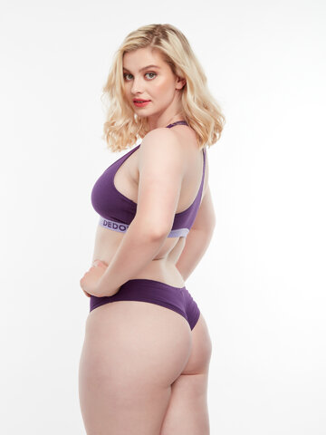 Výpredaj Tmavofialové dámske brazílske nohavičky