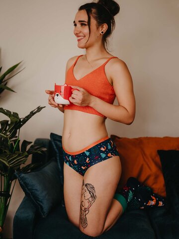 Foto Vidám női hipster alsó Vörös róka