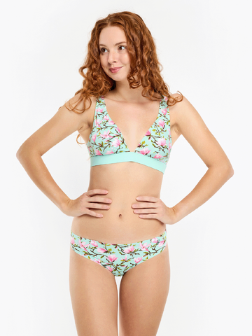 Výpredaj Veselé dámske bezšvové nohavičky Kvety magnólie