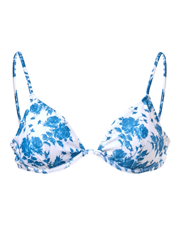 Wyprzedaż Usztywniana góra od bikini Niebieskie róże