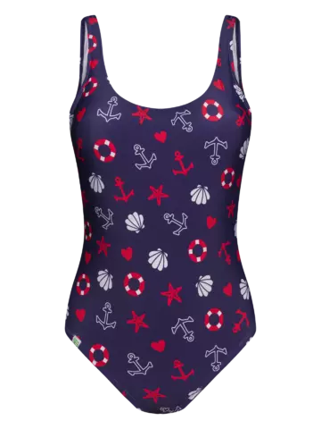 Obrázok produktu Veselé dámske celé plavky Námornícka nálada