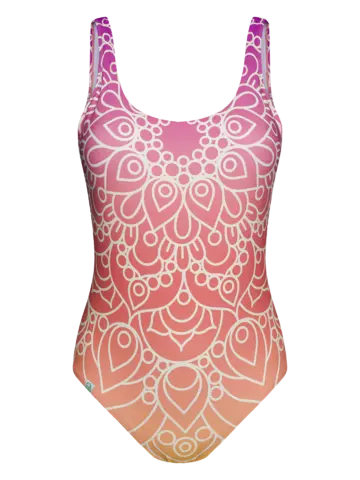 Výpredaj Veselé dámske celé plavky Slnečná mandala