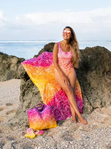 Výpredaj Veselé dámske celé plavky Slnečná mandala