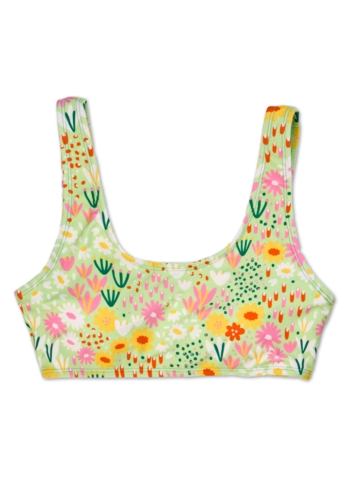 für ein vollkommenes und originelles Outfit Lustiges sportliches Bikinioberteil Blumengarten