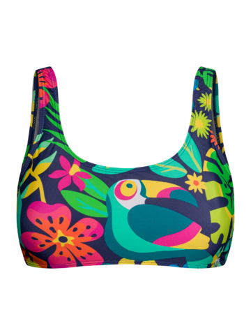 Výpredaj Veselý športový vrchný diel plaviek Tukan v džungli