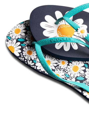 Gift idea Flip Flops with Decoration Charm Daisy Blossom