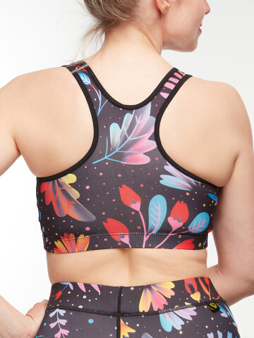 Výnimočný darček od Dedoles Veselá športová podprsenka Neónové kvety