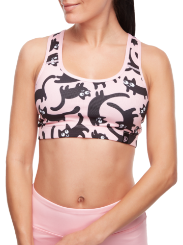 Lifestyle foto Vrolijke sporttop Roze katten