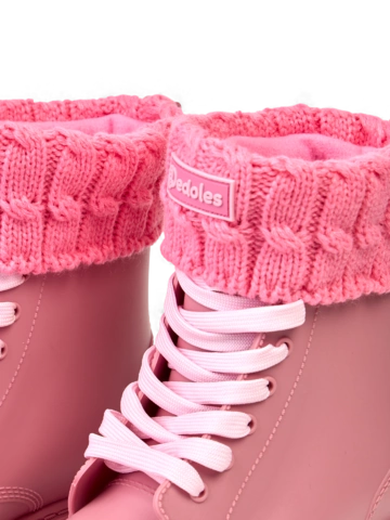 Kedvezmény Begónia rózsaszín bélelt lábszármelegítő gumicsizmához