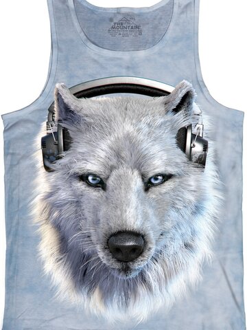 Eredeti és szokatlan ajándékot keres? a megajándékozottat garantáltan meglepi Fehér farkas fejhallgatóval trikó