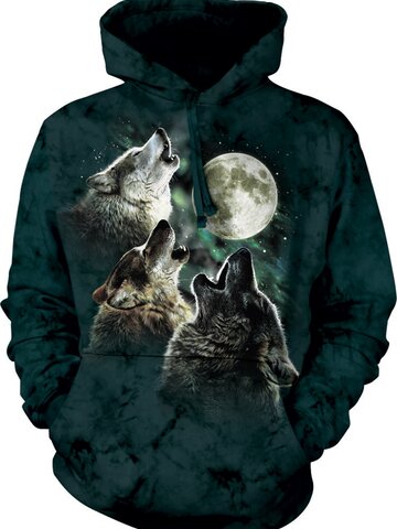 Kedvezmény Kapucnis pulóver Három Holdra vonyító farkas 