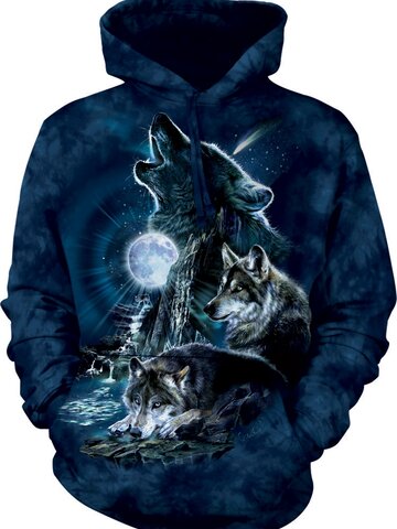 Sleva Mikina Vytí vlků na měsíc s kapucí