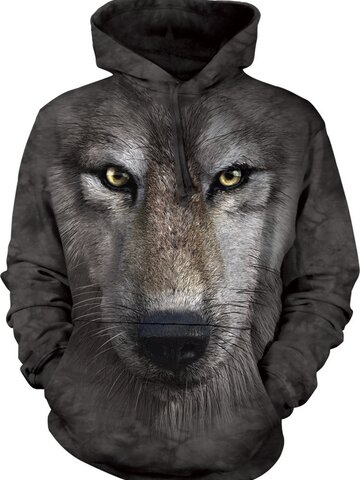 Kiárusítás Kapucnis pulóver 3D Farkas 