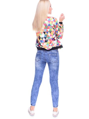 Pre dokonalý a originálny outfit Дамско Бомбър Яке Цветни триъгълници