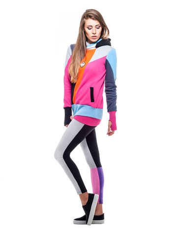 Lifestyle foto Dámske bavlnené šedé  legíny