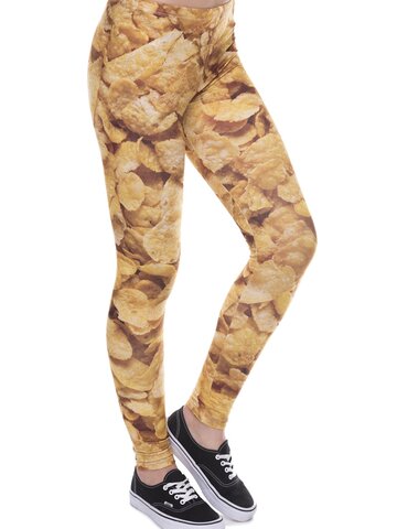 Výnimočný darček od Dedoles Dámske elastické legíny Cornflakes
