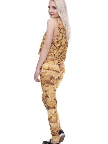 Hľadáte originálny a nezvyčajný darček? Obdarovaného zaručene prekvapí Dámske elastické legíny Cornflakes