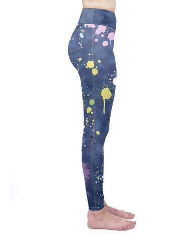 Výpredaj Dámske elastické legíny Farebné umenie