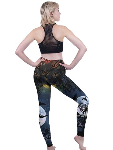 Zľava Dámske elastické legíny Halloweensky strom