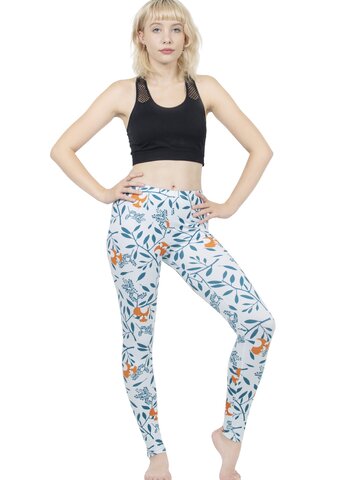 Hľadáte originálny a nezvyčajný darček? Obdarovaného zaručene prekvapí Dámske elastické legíny Jemné lístky