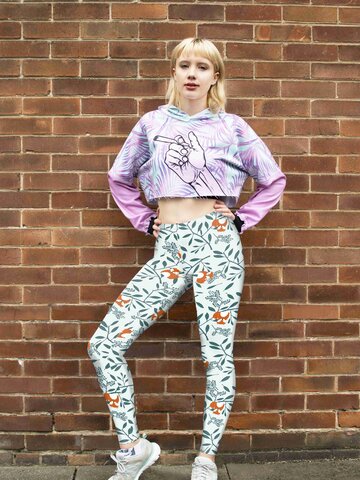 Výpredaj Dámske elastické legíny Jemné lístky