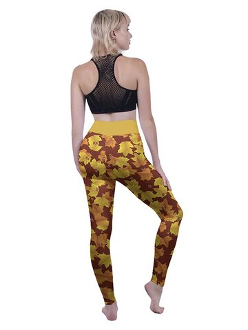 Sleva Dámské elastické legíny Podzimní listí