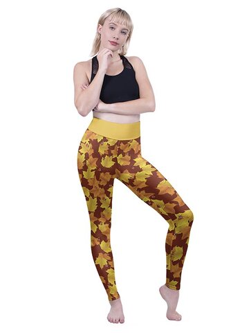 pro dokonalý a originální outfit Dámské elastické legíny Podzimní listí