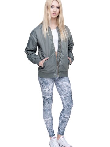 Foto  Damskie elastyczne legginsy Marmur 